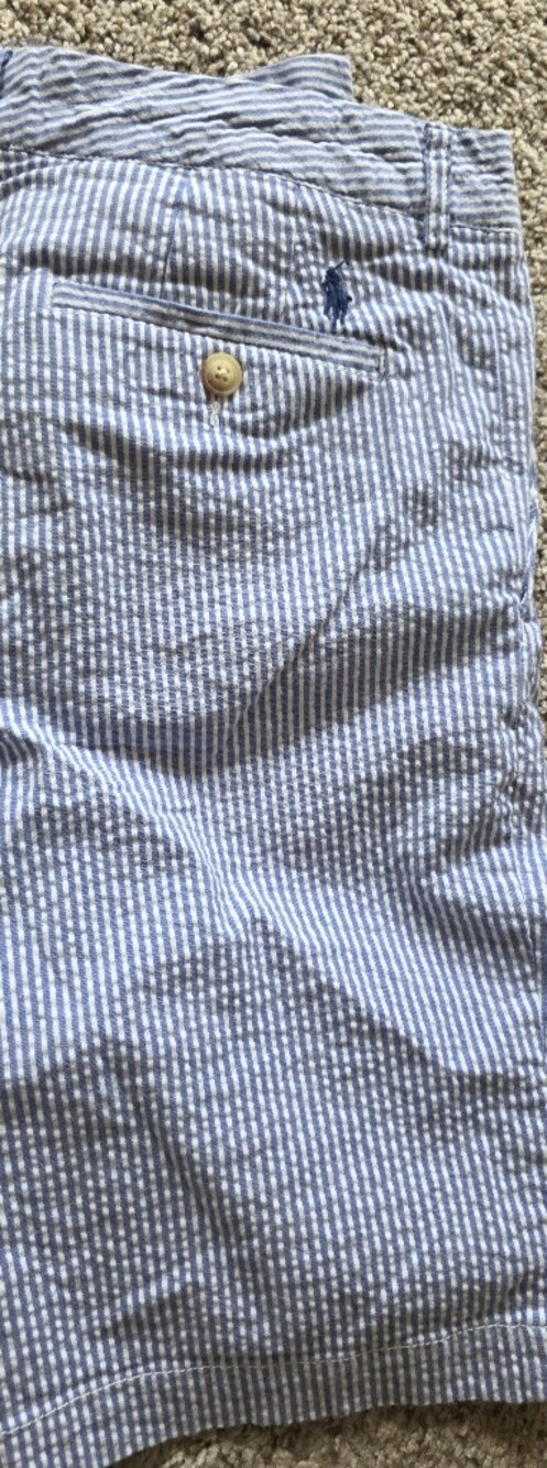 Polo by Ralph Lauren Blue and White Striped Kids Shorts